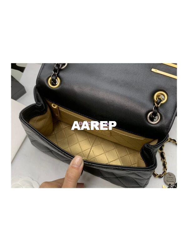 Replica Chanel 22K Symbolic Small Flap Bag Lambskin AS2979 Black 8