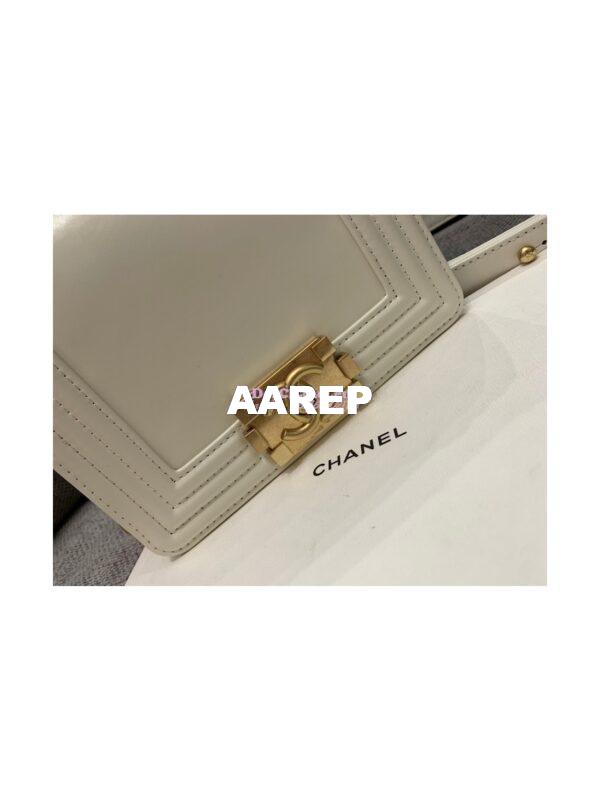 Replica Chanel Classic Retro Mini Boy Bag in Shiny Calfskin AS3018 White 5