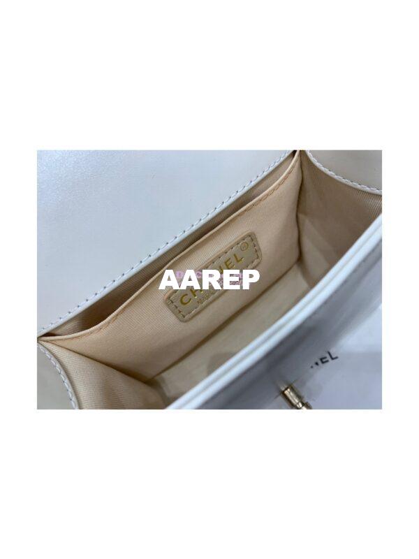 Replica Chanel Classic Retro Mini Boy Bag in Shiny Calfskin AS3018 White 9