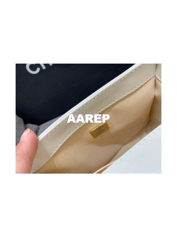 Replica Chanel Classic Retro Mini Boy Bag in Shiny Calfskin AS3018 White 10
