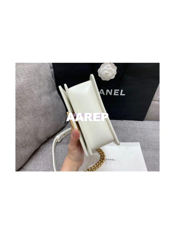 Replica Chanel Classic Retro Mini Boy Bag in Shiny Calfskin AS3018 White 11