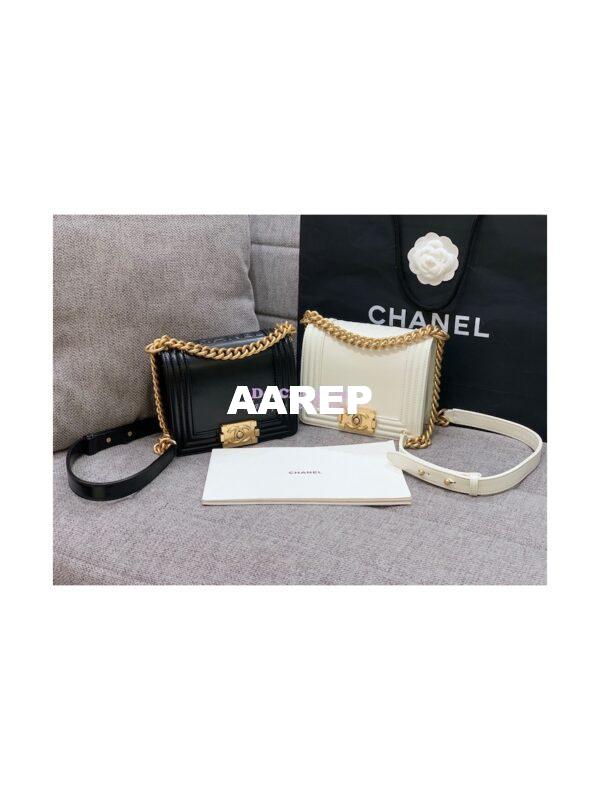 Replica Chanel Classic Retro Mini Boy Bag in Shiny Calfskin AS3018 Black 3