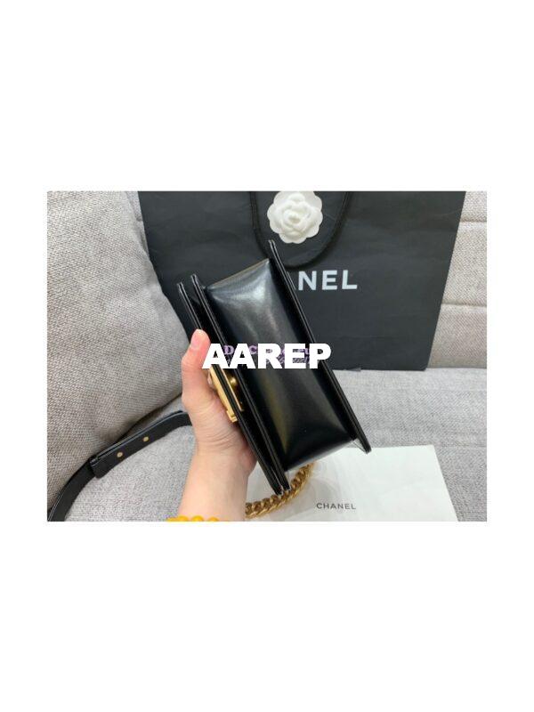 Replica Chanel Classic Retro Mini Boy Bag in Shiny Calfskin AS3018 Black 9