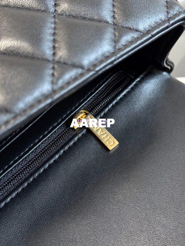 Replica Chanel Lambskin Mini Flap Bag With Top Handle Black AS2431 9