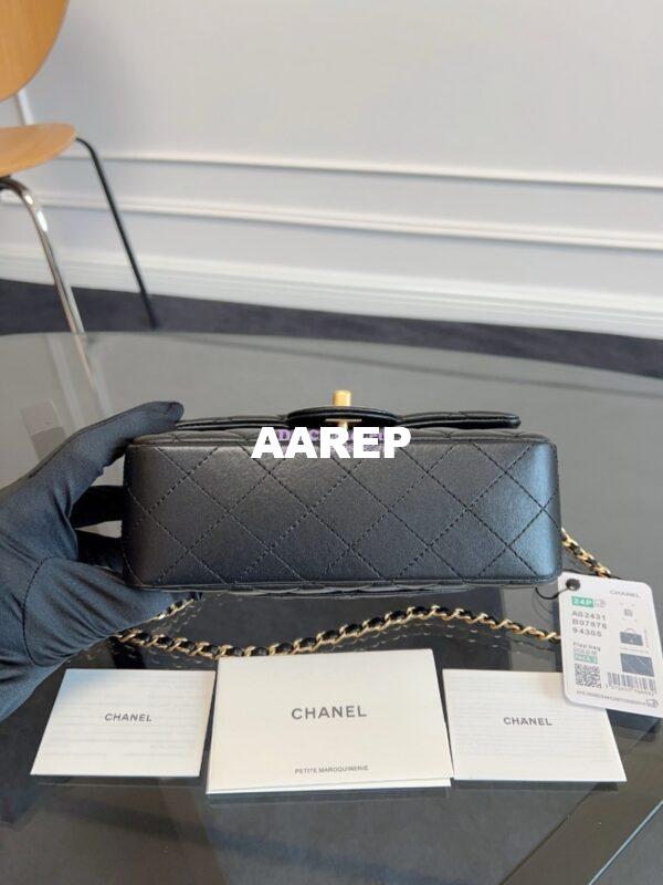 Replica Chanel Lambskin Mini Flap Bag With Top Handle Black AS2431 12