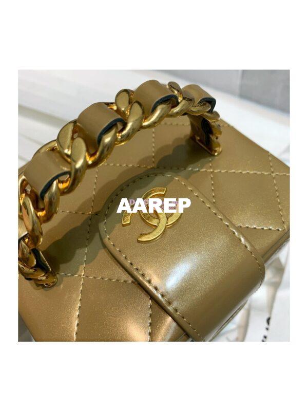 Replica Chanel Micro Mini Vanity Case 90s Vintage Patent Clutch 01919m Gold (Limited!) 4