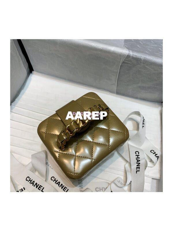 Replica Chanel Micro Mini Vanity Case 90s Vintage Patent Clutch 01919m Gold (Limited!) 5