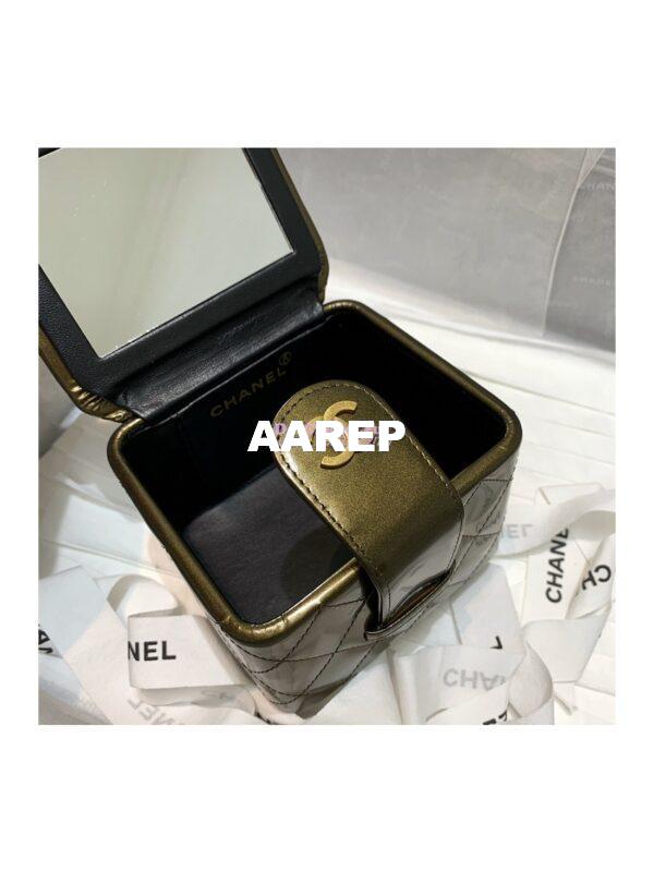 Replica Chanel Micro Mini Vanity Case 90s Vintage Patent Clutch 01919m Olive Green (Limited!) 7