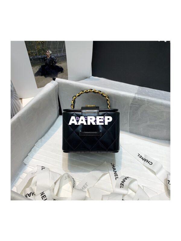 Replica Chanel Micro Mini Vanity Case 90s Vintage Patent Clutch 01919m Black (Limited!) 3