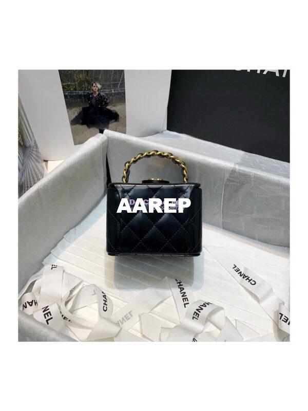 Replica Chanel Micro Mini Vanity Case 90s Vintage Patent Clutch 01919m Black (Limited!) 7