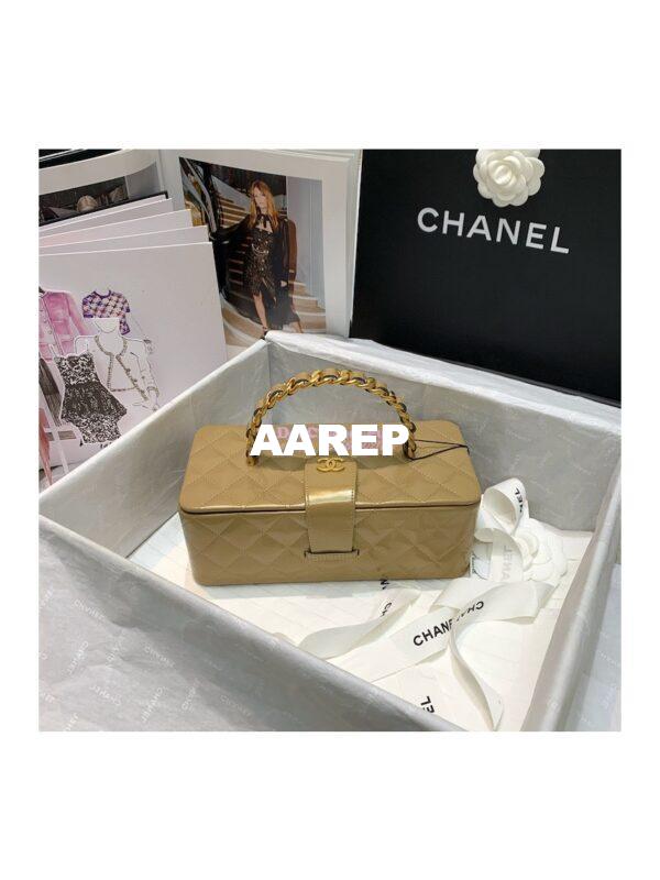 Replica Chanel Vintage 1994 Gold Patent Vanity Case Bag 01919 (Limited)