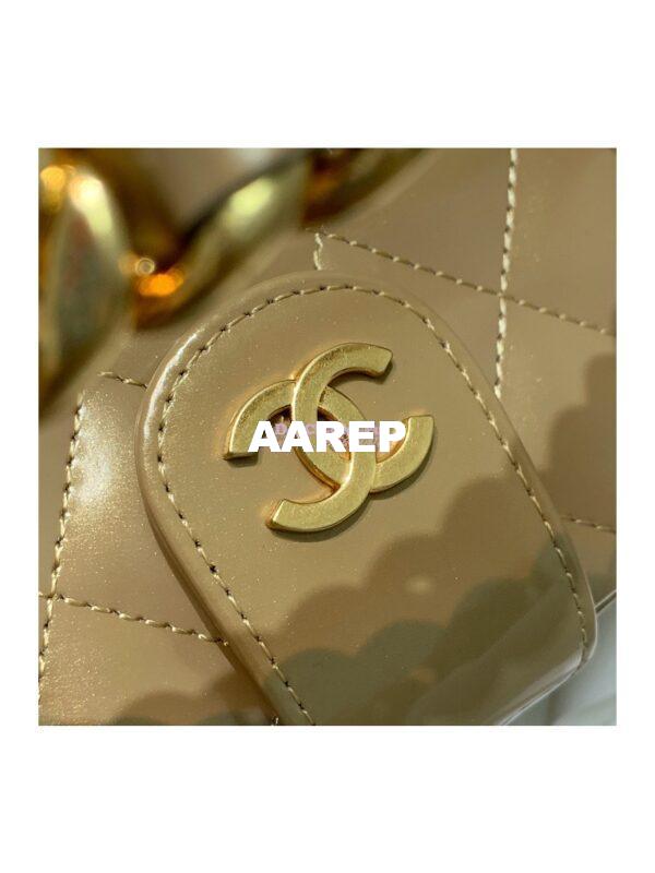 Replica Chanel Vintage 1994 Gold Patent Vanity Case Bag 01919 (Limited) 5