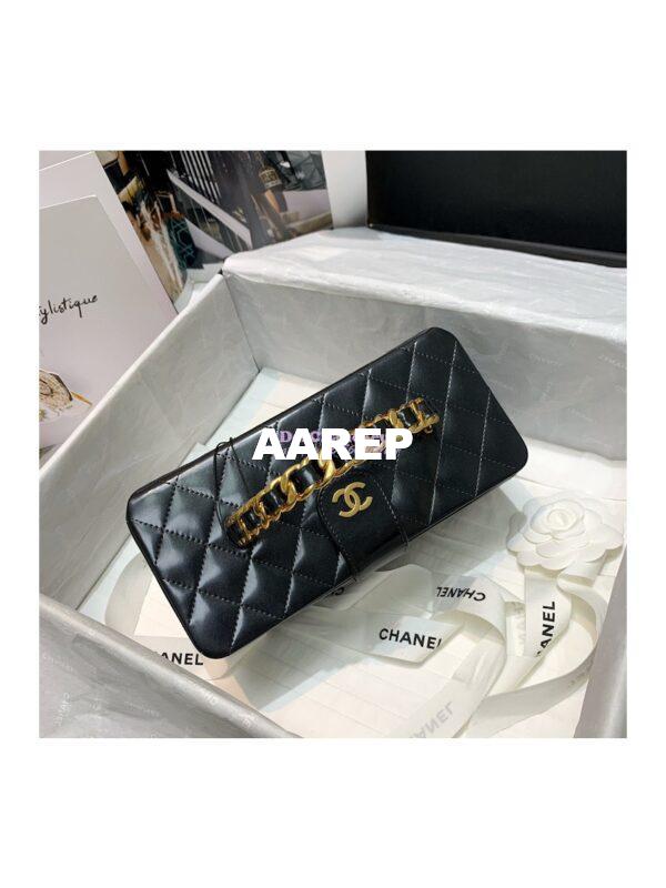 Replica Chanel Vintage 1994 Black Patent Vanity Case Bag 01919 (Limited) 3