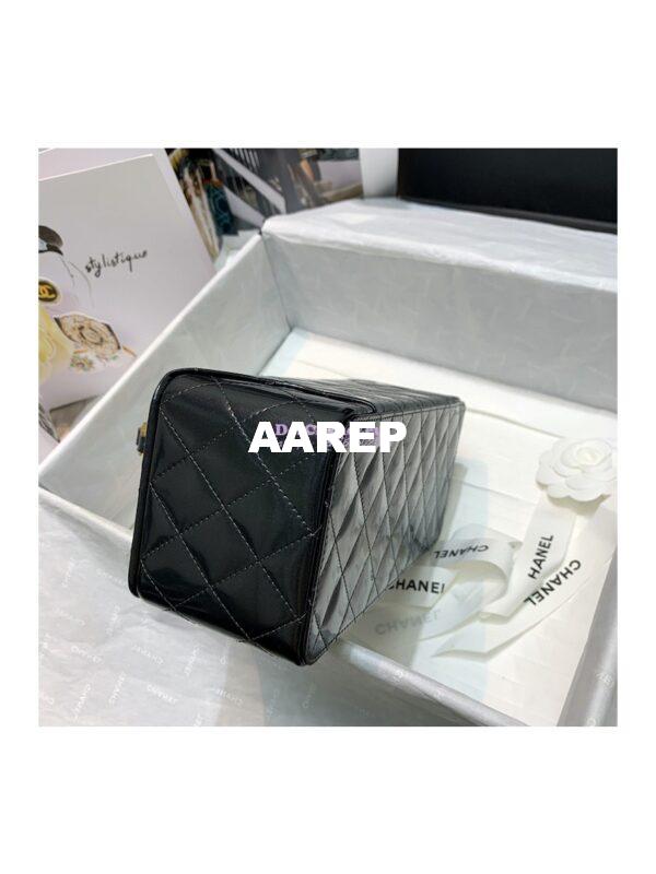 Replica Chanel Vintage 1994 Black Patent Vanity Case Bag 01919 (Limited) 6