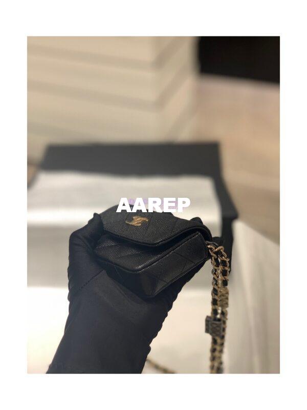 Replica Chanel Grained Calfskin Belt Bag AP2401 Black 4