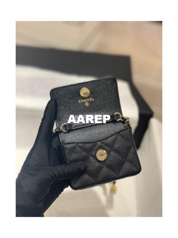 Replica Chanel Grained Calfskin Belt Bag AP2401 Black 8