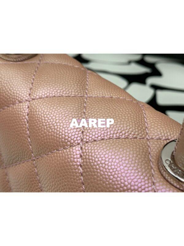 Replica Chanel Coco Flap Bag with Top Handle in Iridescent Grained Calfskin with Gradient Lacquered Metal 92990 Light Pink (Limited) 6