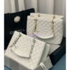 Replica Chanel GST Grand Shopping Tote Caviar Leather Gold/Silver Chain Bag Black 2