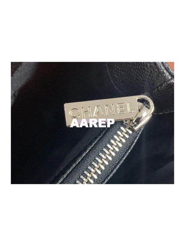 Replica Chanel GST Grand Shopping Tote Caviar Leather Gold/Silver Chain Bag Black 7