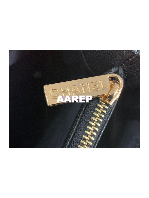 Replica Chanel GST Grand Shopping Tote Caviar Leather Gold/Silver Chain Bag Black 16