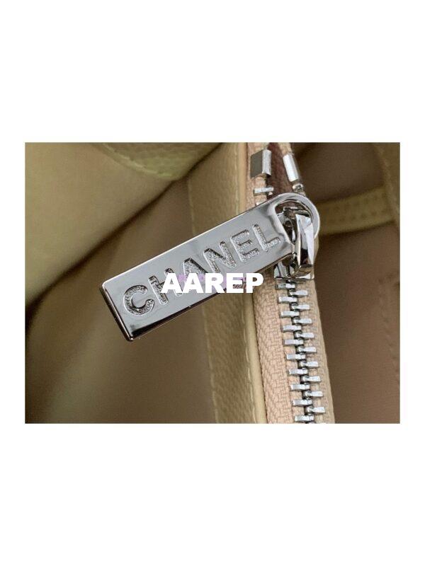 Replica Chanel GST Grand Shopping Tote Caviar Leather Gold/Silver Chain Bag beige 7