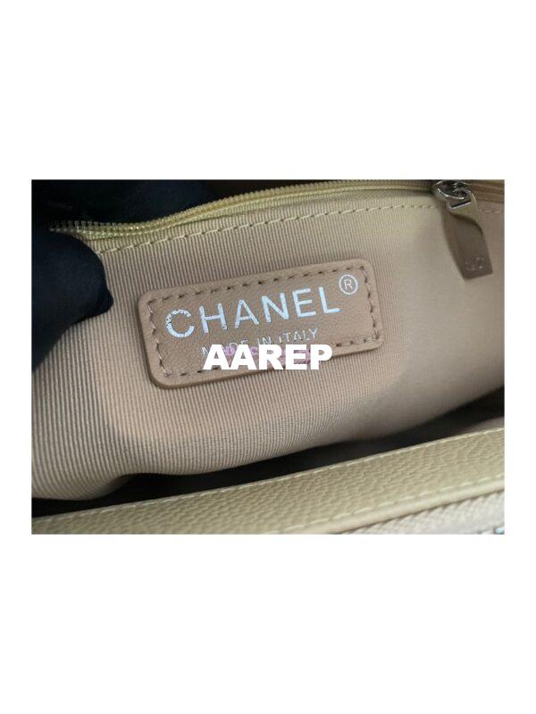 Replica Chanel GST Grand Shopping Tote Caviar Leather Gold/Silver Chain Bag beige 8