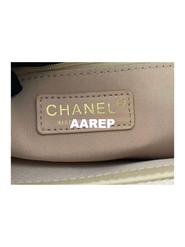 Replica Chanel GST Grand Shopping Tote Caviar Leather Gold/Silver Chain Bag beige 19