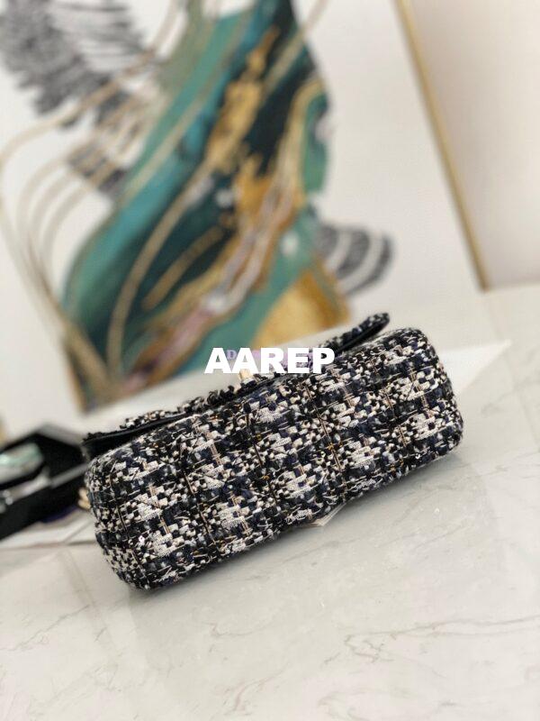 Replica Chanel Glittered Tweed Mini Flap Bag in Navy Blue, Grey & Silver A69900 (Limited) 8