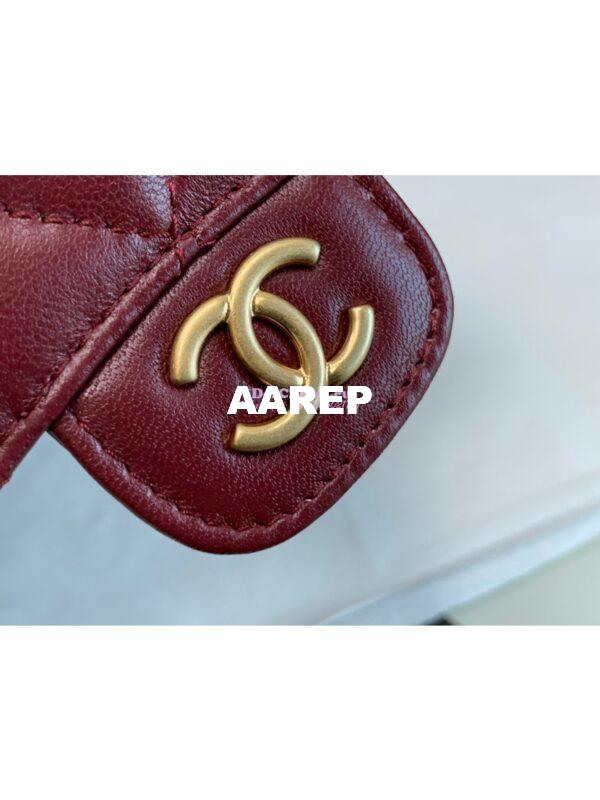 Replica Chanel Lambskin Flap Coin Purse With Chain AP2200 in Burgundy 3