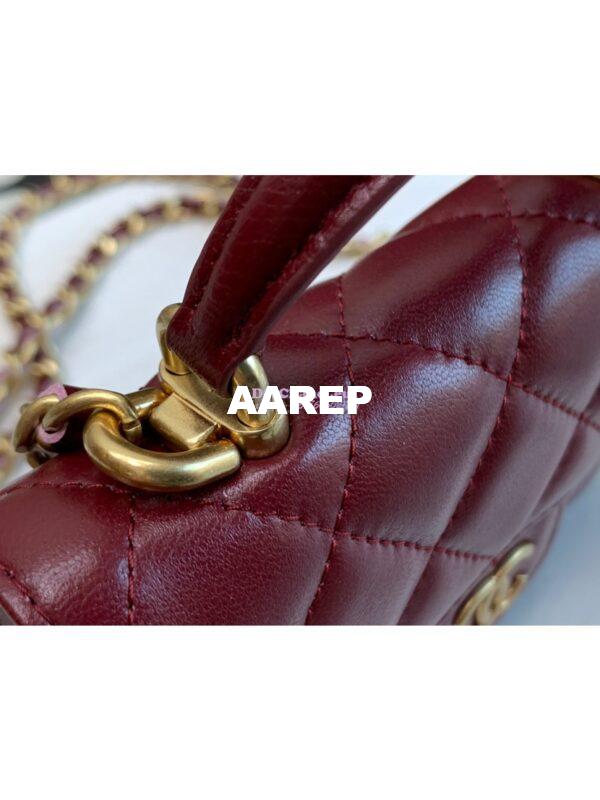 Replica Chanel Lambskin Flap Coin Purse With Chain AP2200 in Burgundy 4