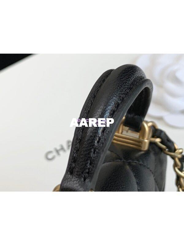 Replica Chanel Lambskin Flap Coin Purse With Chain AP2200 in Black 4