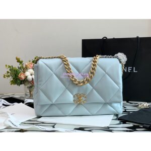 Replica Chanel 19 Maxi Flap Bag AS1162 Lambskin Light Blue