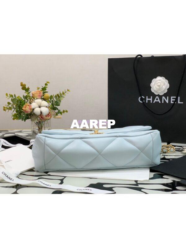 Replica Chanel 19 Maxi Flap Bag AS1162 Lambskin Light Blue 6