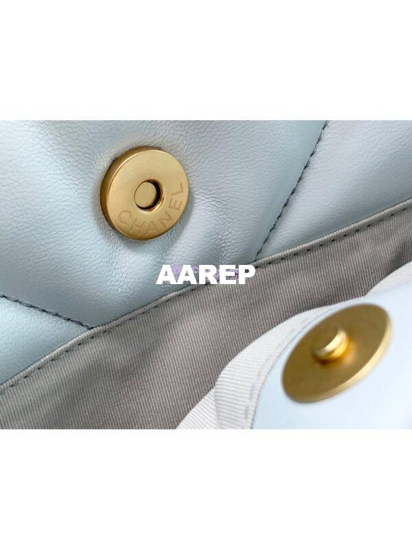 Replica Chanel 19 Maxi Flap Bag AS1162 Lambskin Light Blue 7