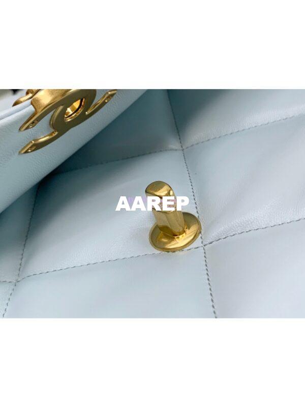 Replica Chanel 19 Maxi Flap Bag AS1162 Lambskin Light Blue 8