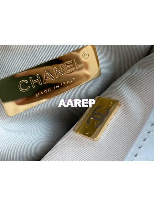 Replica Chanel 19 Maxi Flap Bag AS1162 Lambskin Light Blue 9