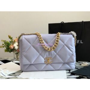 Replica Chanel 19 Maxi Flap Bag AS1162 Lambskin Light Purple