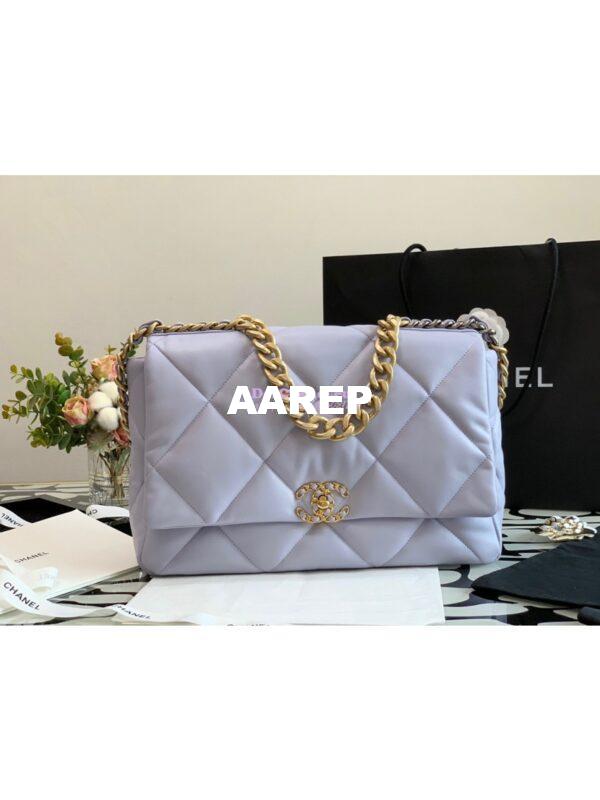 Replica Chanel 19 Maxi Flap Bag AS1162 Lambskin Light Purple