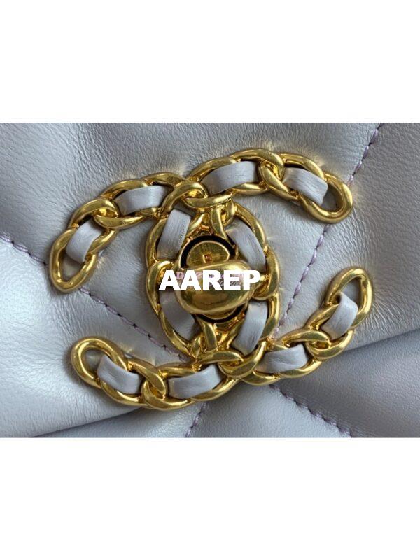 Replica Chanel 19 Maxi Flap Bag AS1162 Lambskin Light Purple 3