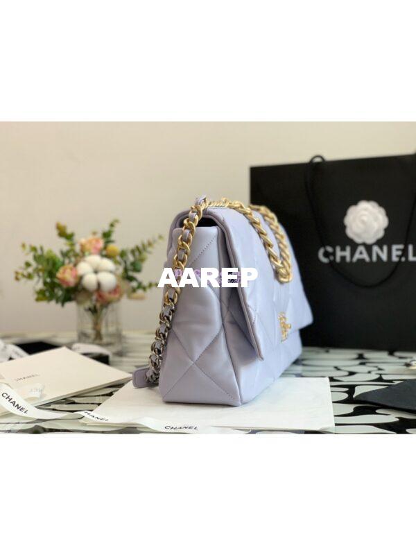 Replica Chanel 19 Maxi Flap Bag AS1162 Lambskin Light Purple 4