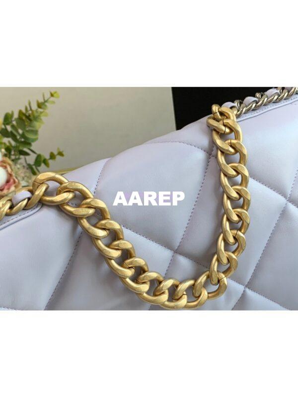 Replica Chanel 19 Maxi Flap Bag AS1162 Lambskin Light Purple 5