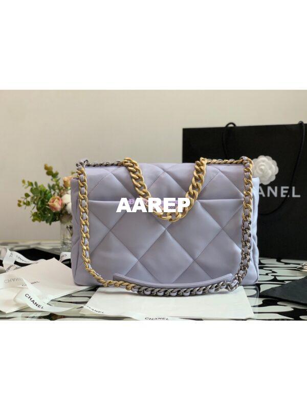 Replica Chanel 19 Maxi Flap Bag AS1162 Lambskin Light Purple 7