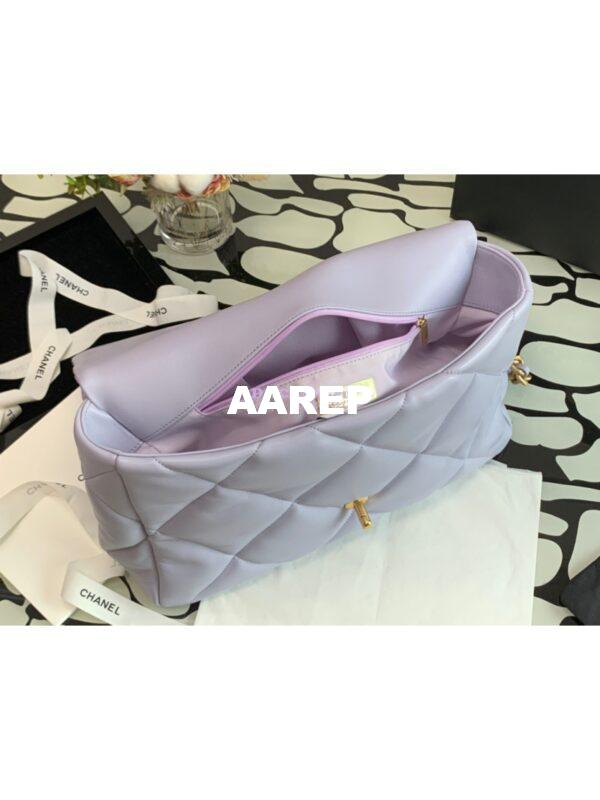 Replica Chanel 19 Maxi Flap Bag AS1162 Lambskin Light Purple 8