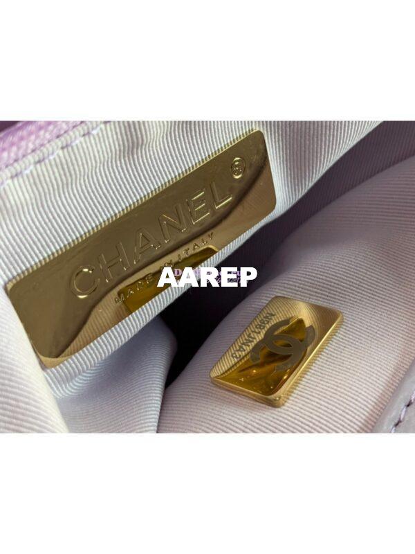 Replica Chanel 19 Maxi Flap Bag AS1162 Lambskin Light Purple 9