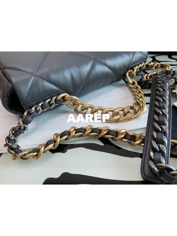 Replica Chanel 19 Large Flap Bag AS1161 Lambskin Dark Grey 3