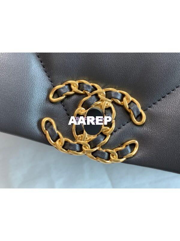 Replica Chanel 19 Large Flap Bag AS1161 Lambskin Dark Grey 4