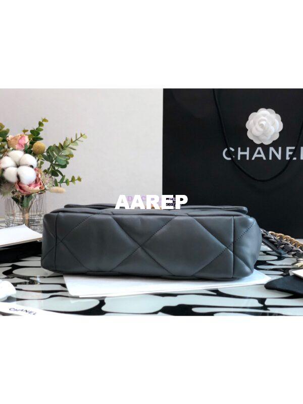Replica Chanel 19 Large Flap Bag AS1161 Lambskin Dark Grey 6
