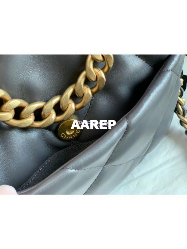 Replica Chanel 19 Small Flap Bag AS1160 Lambskin Dark Grey 6