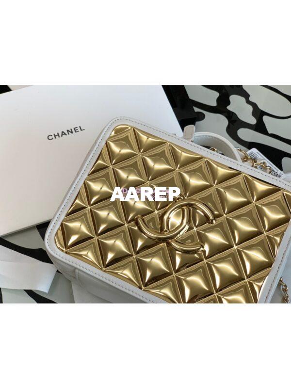 Replica Chanel Gold Vanity Case in Lambskin AS2900 White 4