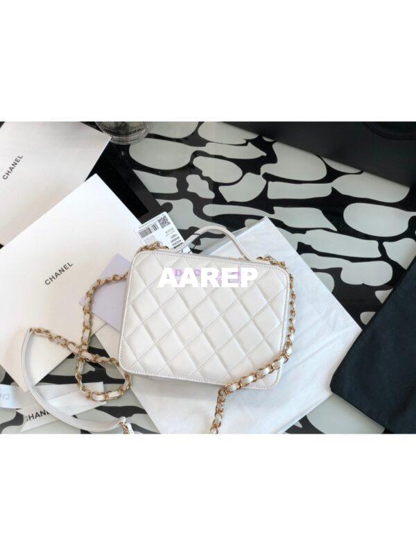 Replica Chanel Gold Vanity Case in Lambskin AS2900 White 8
